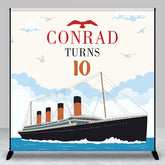 Aperturee - Sailing Steamboat Sky Sea 10th Birthday Backdrop